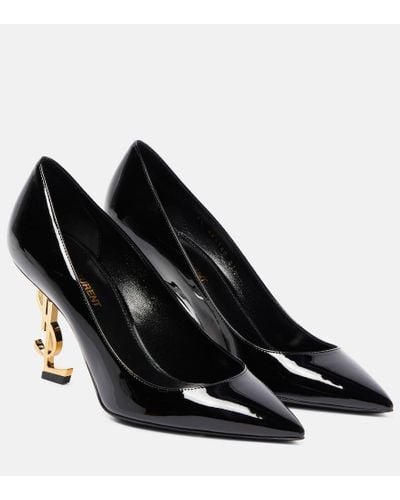 Saint Laurent Zapatos de tacón opyum de cuero negro