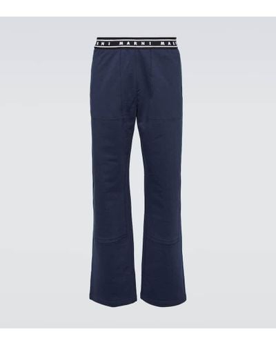 Marni Pantalones rectos de algodon - Azul
