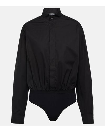 Alaïa Cotton Poplin Bodysuit - Black