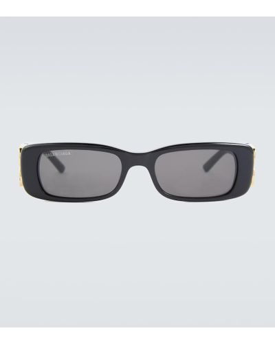 Balenciaga Gafas de sol rectangulares con logo - Gris