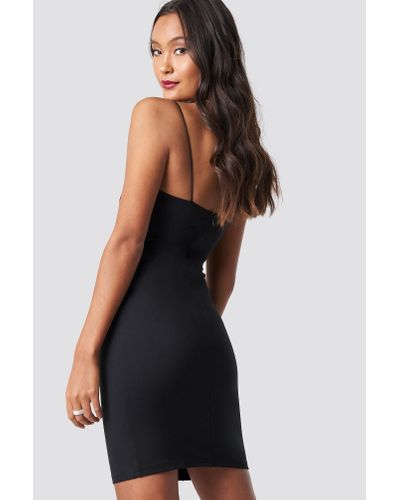 black thin strap dress