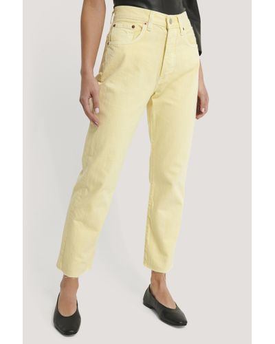 Mango Denim Yellow Havana Jeans | Lyst
