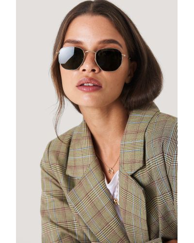 hexagonal ray bans gold