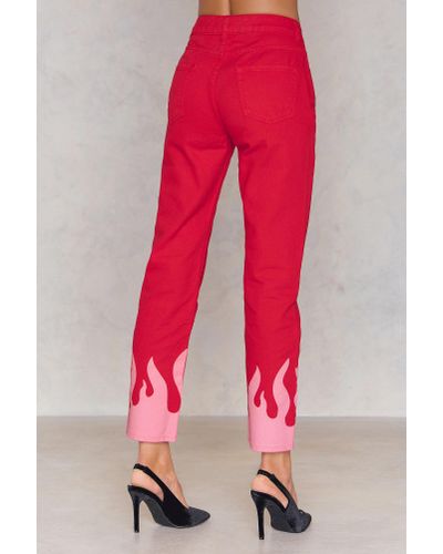 red flame jeans