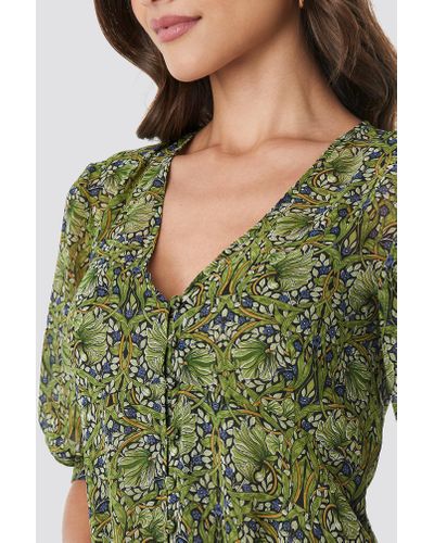 Mango Synthetic Leonie Dress Green Lyst 