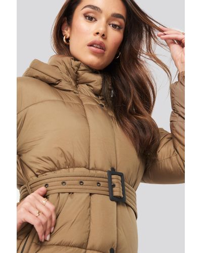 mango brown puffer coat