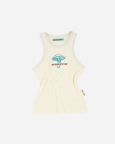 ANDERSSON BELL "mushroom me" embroidery tank top - Neutre