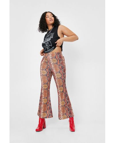 snake print high waisted pants