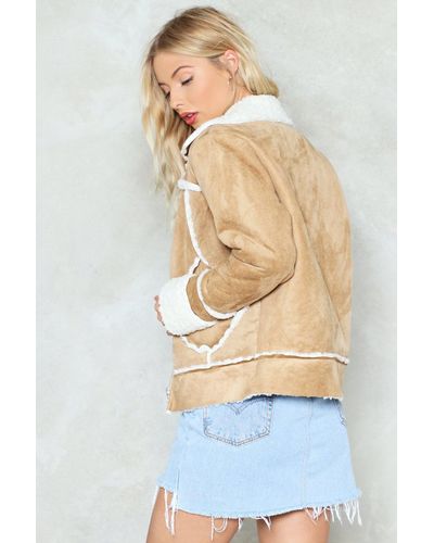 faux sheepskin jacket women's