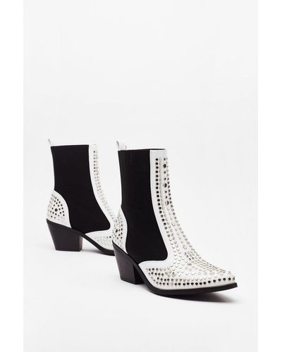 white studded boots