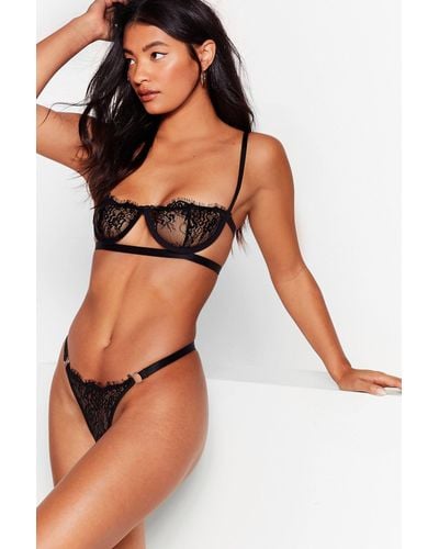 Nasty Gal On The Loose Bralette And Panty Set Black-10