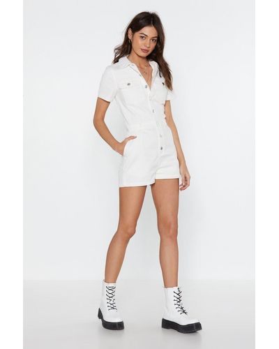 white denim playsuit