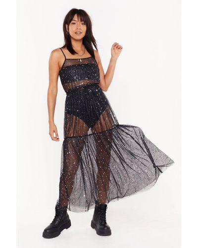 sheer black star dress