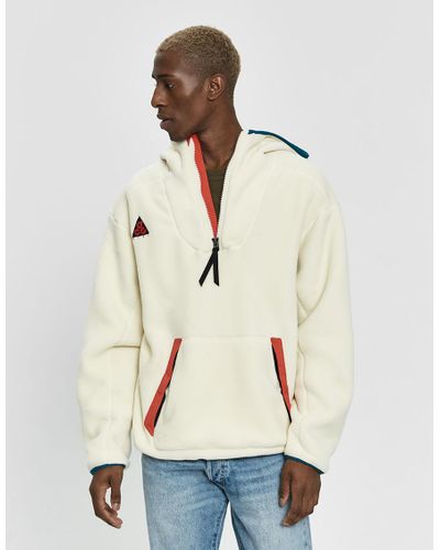 Nike Acg Sherpa Sweatshirt Hoodie in Light Cream (Natural) for Men - Lyst