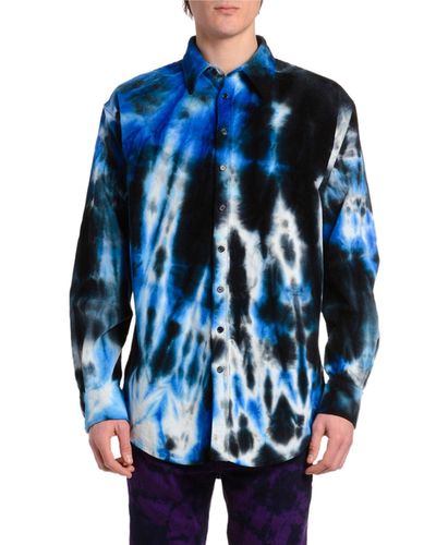 DSquaredÂ² Corduroy Tie-dye Sport Shirt in Blue for Men - Lyst