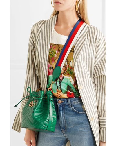 gg marmont quilted leather bucket bag