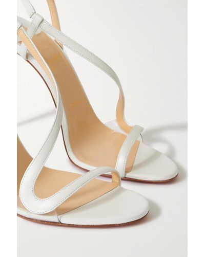 Christian Louboutin Rosalie 100 Leather Sandals in White | Lyst