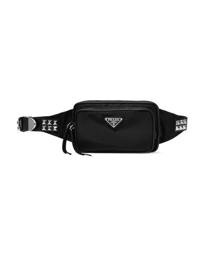 Prada Stud Embellished Belt Bag Black | Lyst