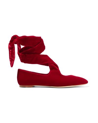 the row velvet flats