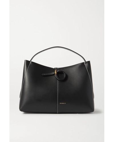 Wandler Ava Mini Leather Tote in Black | Lyst