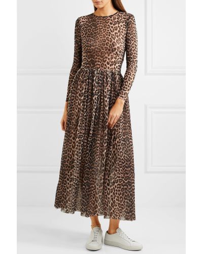 leopard mesh dress