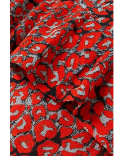 robe maje leopard rouge