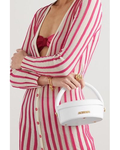 Jacquemus La Boite A Gateaux Leather Tote In White Lyst