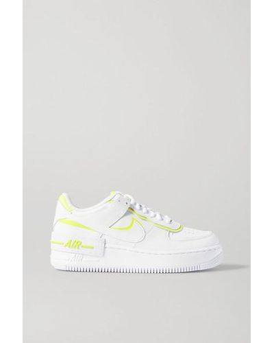 Nike Air Force 1 Shadow Neon Leather Sneakers in White - Lyst