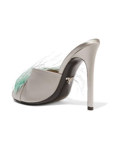 prada feather mules