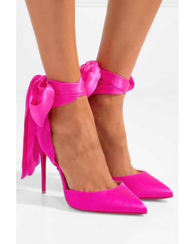 Christian Louboutin Douce Du Desert 100 Satin-crepe Pumps in Fuchsia (Pink)  | Lyst
