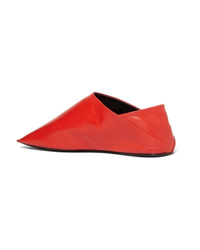 Balenciaga Leather Slippers in Red - Lyst