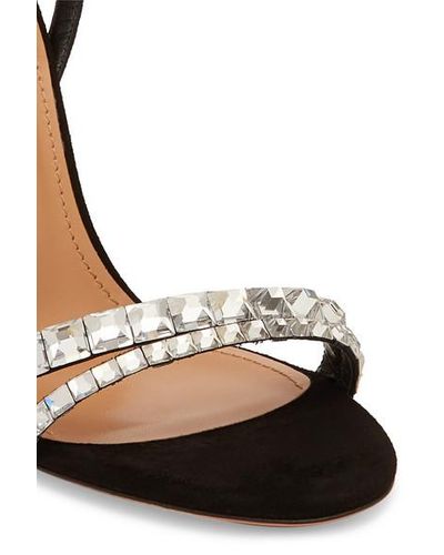aquazzura very vera embellished suede sandals