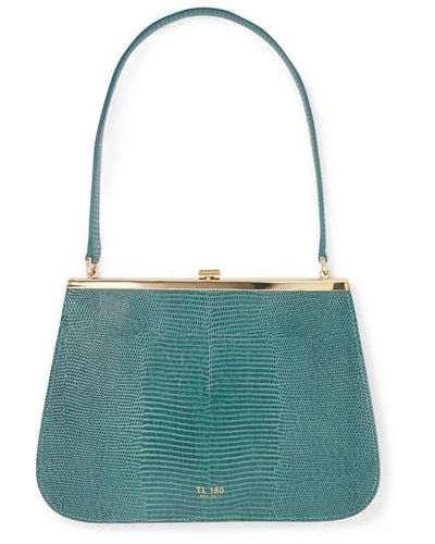 Tl-180 La Lucia Lizard-embossed Leather Tote Bag in Blue 