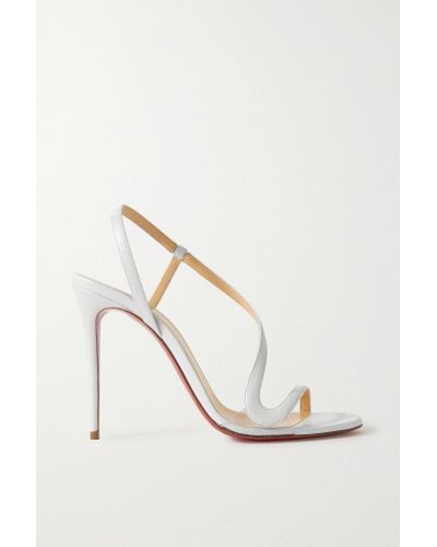 Christian Louboutin Rosalie 100 Leather Sandals in White - Lyst