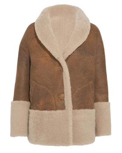 M.i.h Jeans Rainey Reversible Shearling Coat in Brown - Lyst