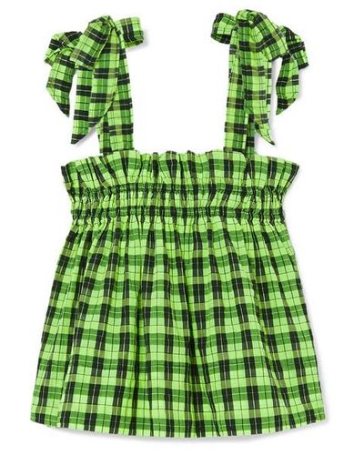 ganni seersucker green