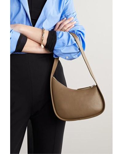 the row half moon leather shoulder bolsa