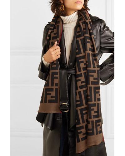 fendi brown scarf