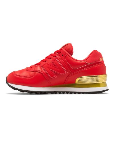 New Balance Rubber 574 Gold Dip in Red 