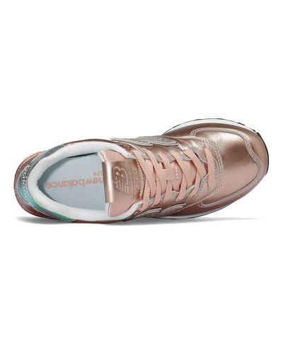 New Balance Leather New Balance 574 Glitter Punk Shoes in Metallic Gold  (Metallic) | Lyst