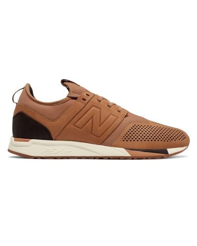 New Balance Leather 247 Luxe in Brown for Men - Lyst