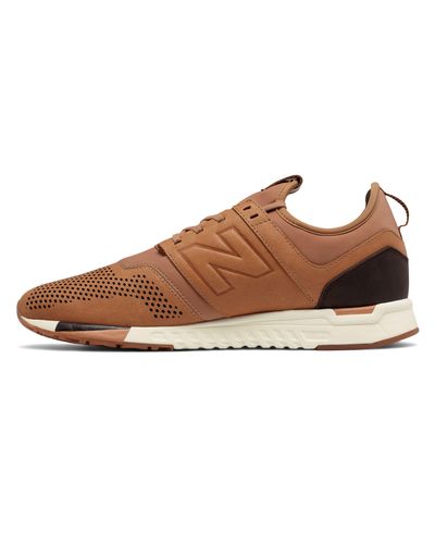 New Balance Leather 247 Luxe in Brown for Men - Lyst