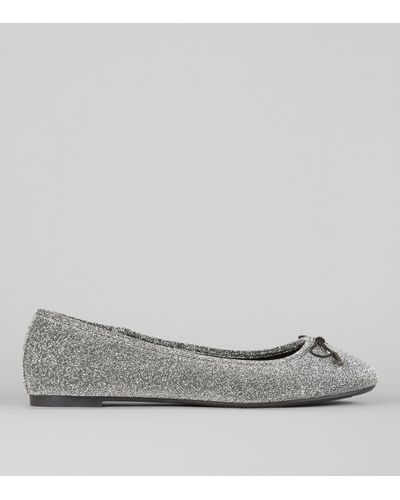 silver glitter ballet pumps