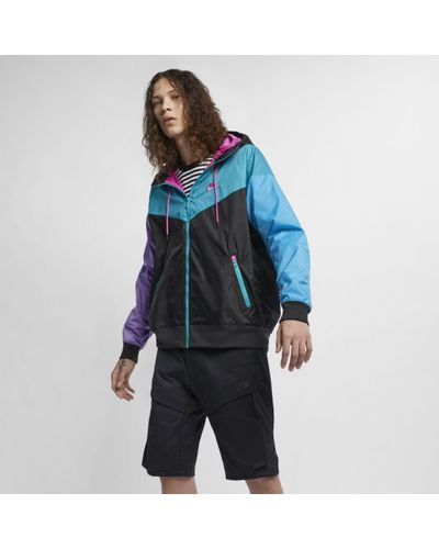 nike windrunner black teal purple
