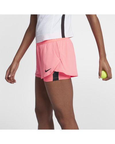 Nike Synthetic Court Dri Fit Ace Women S Tennis Shorts In Pink Lyst