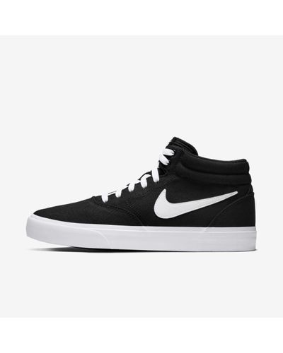 Nike Sb Charge Mid Canvas Skate Shoe in Black,Black,White,White ... القطط الاليفه