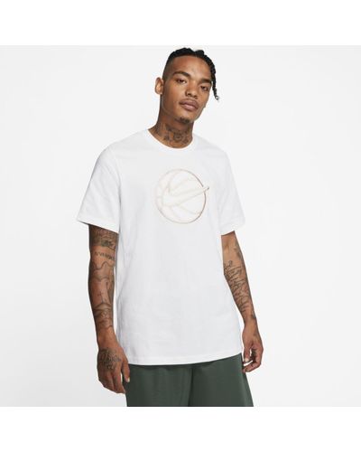 Nike Cotton Basketball T-shirt in White for Men - Lyst
