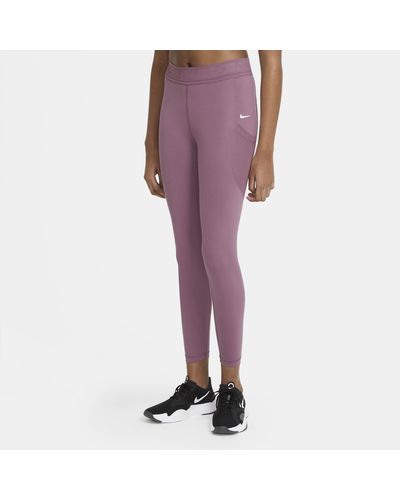 Nike Synthetic Pro 7/8 Leggings Purple 
