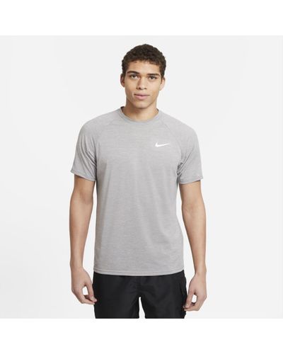 Nike Heathered Short-sleeve Hydroguard Swim Shirt in Particle Grey ...