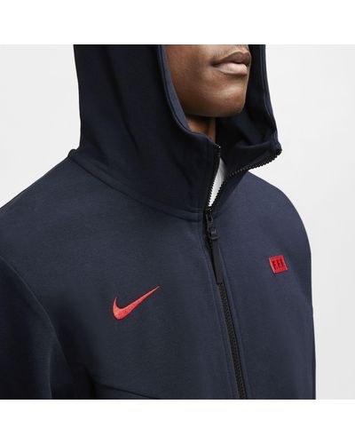 Nike Cotton Fff Tech Pack Full-zip Hoodie in Blue for Men | Lyst Australia